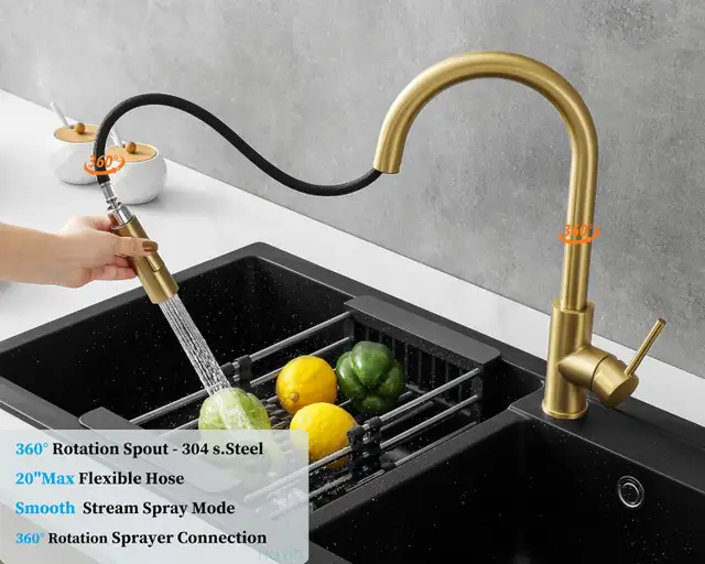 Brand New Gold Pull Out Kitchen Faucet For Sale - Photo 7