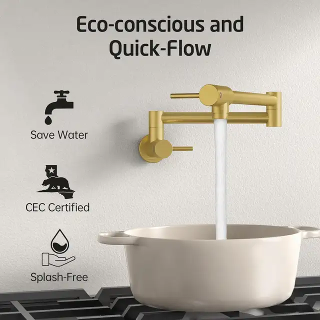 Brand New Gold Kitchen Pot Filler For Sale - Photo 3