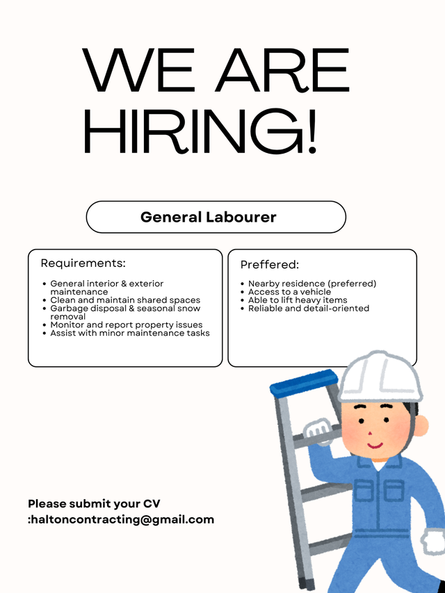 General Labourer – Full-Time Opportunity