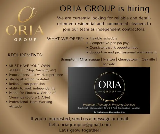 ORIA GROUP is Hiring!