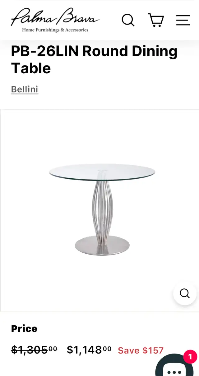 42' Round Chrome & Glass Pedestal Dining Table - Photo 4