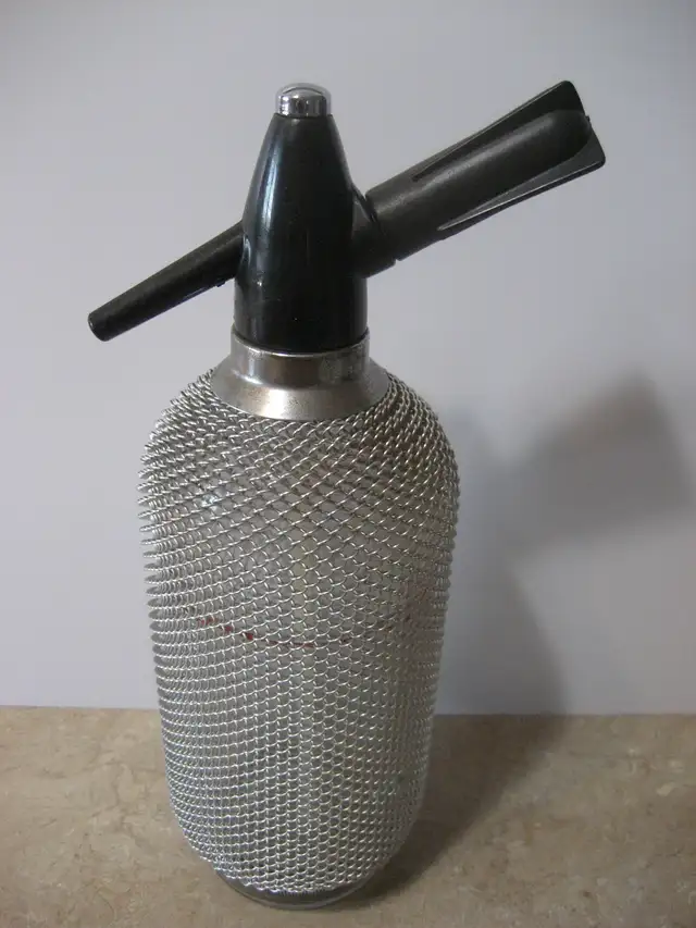 Vintage Large 14' ACC Syphon Seltzer Bottle Chain Wire Mesh