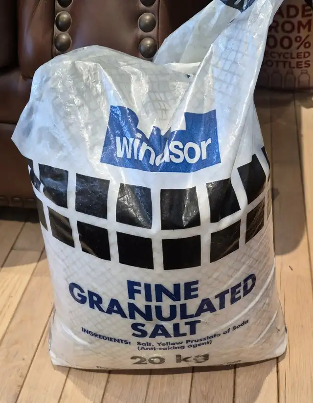 20KG WINDSOR FINE SALT – FULL BAG – $10