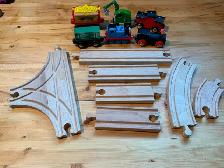 Wooden railroad set for kids