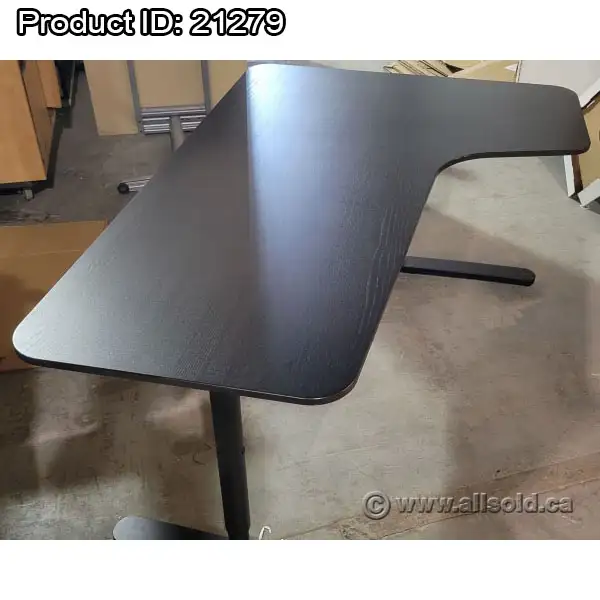 Espresso Ikea Bekant Corner Desk w/ Black Legs - Photo 2