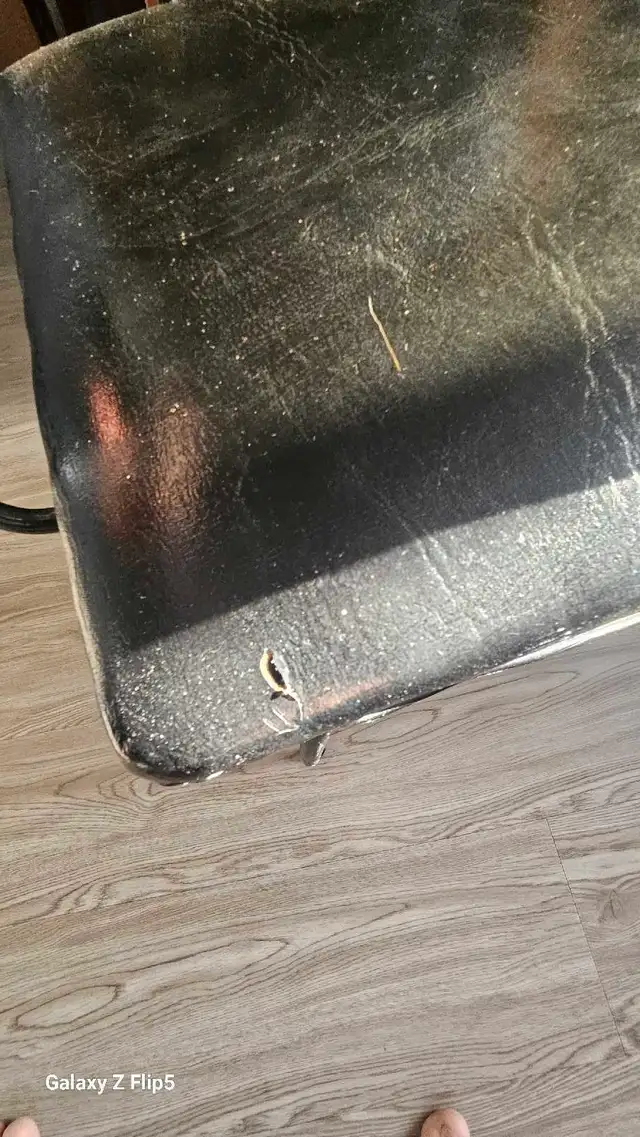 Table banc téléphone vintage en fer - Photo 4