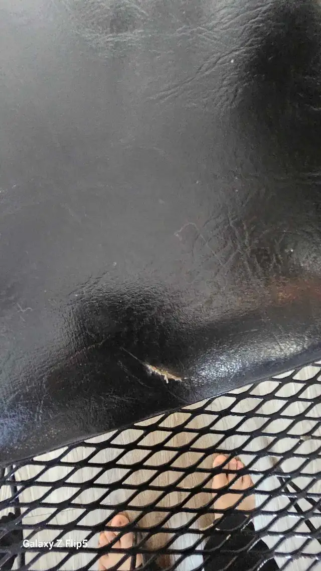 Table banc téléphone vintage en fer - Photo 5