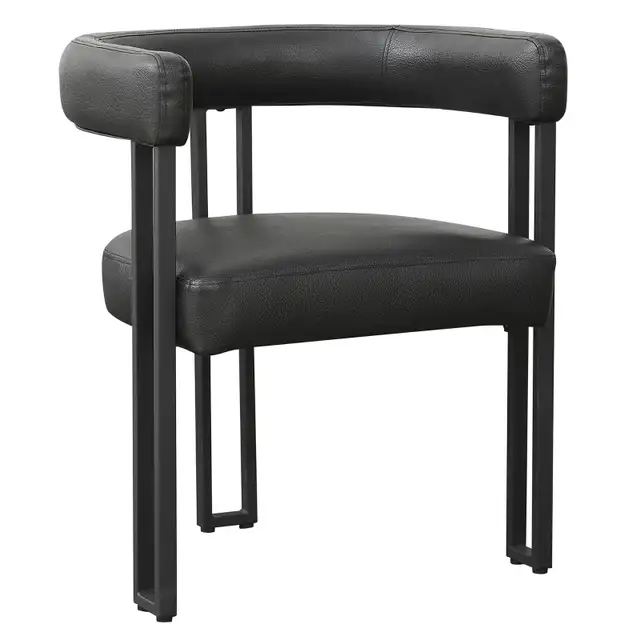 Scarlet Dining/Lounge Chair, Set of 2 in Black PU and Black