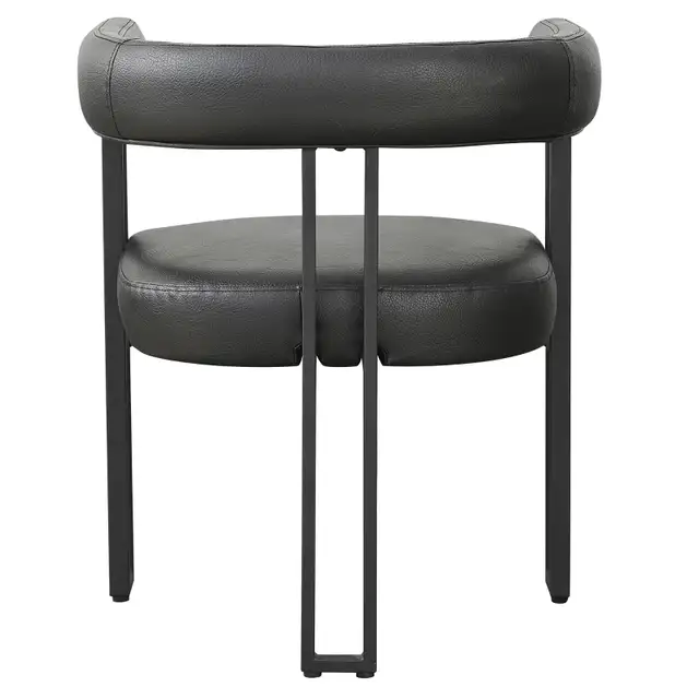 Scarlet Dining/Lounge Chair, Set of 2 in Black PU and Black - Photo 3