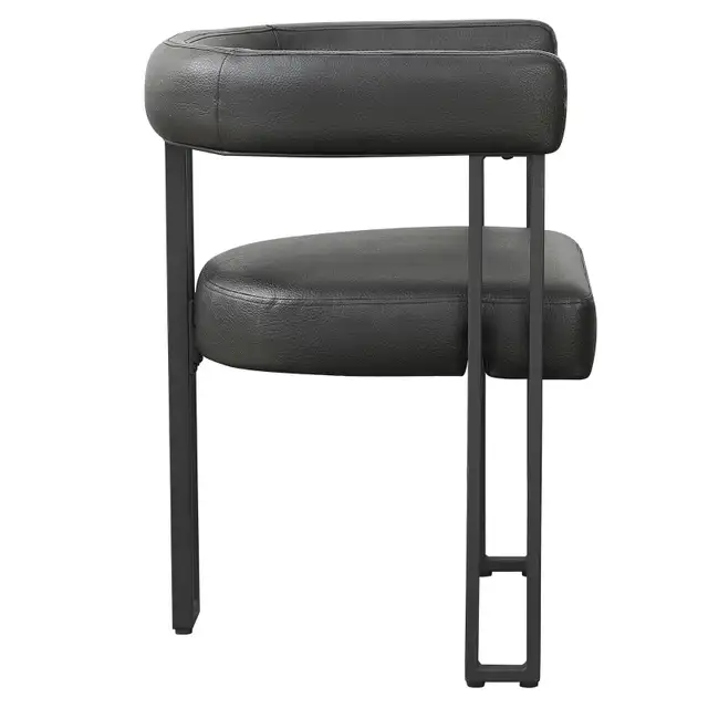 Scarlet Dining/Lounge Chair, Set of 2 in Black PU and Black - Photo 4
