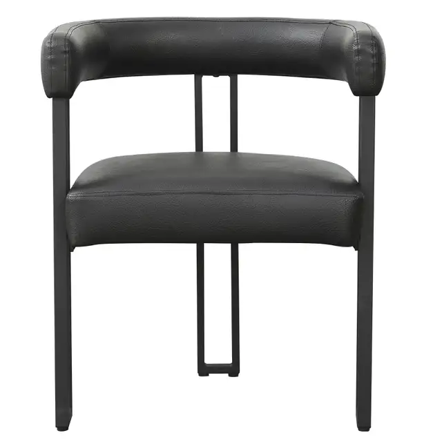 Scarlet Dining/Lounge Chair, Set of 2 in Black PU and Black - Photo 5