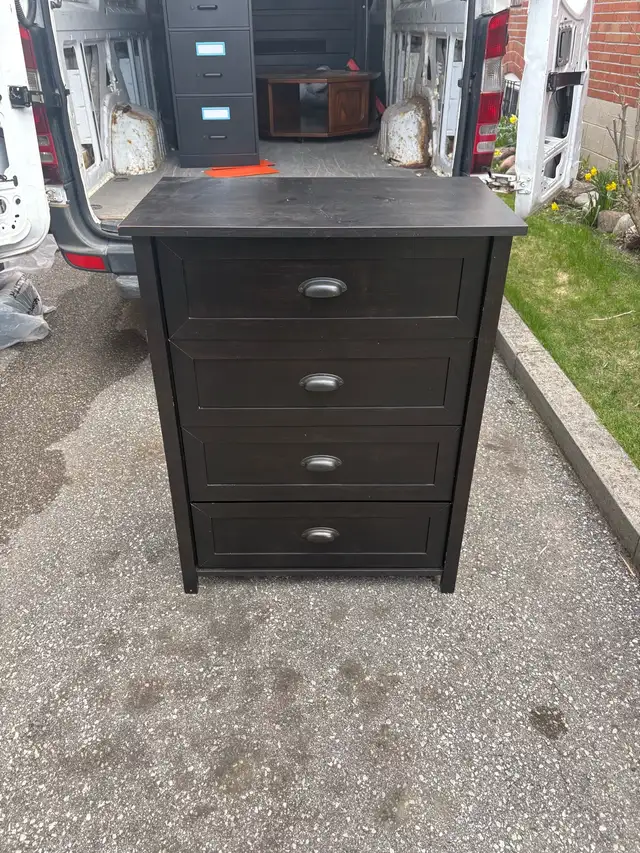 Free delivery used Dark Wood 4-Drawer Dresser