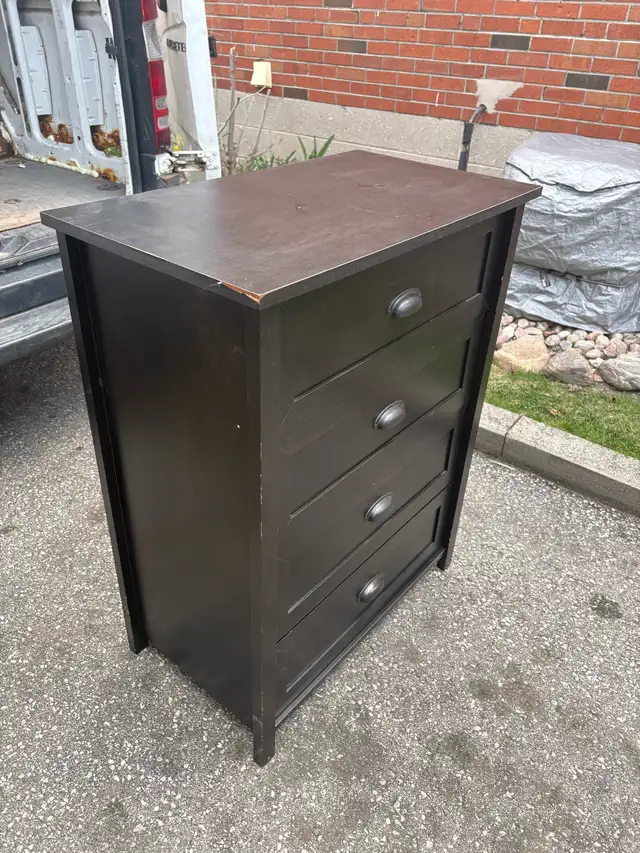 Free delivery used Dark Wood 4-Drawer Dresser - Photo 2