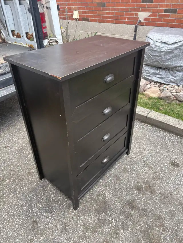 Free delivery used Dark Wood 4-Drawer Dresser - Photo 3