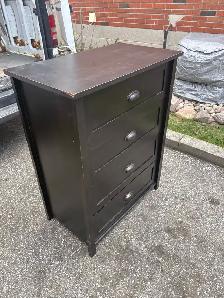 Free delivery used Dark Wood 4-Drawer Dresser - Photo 3