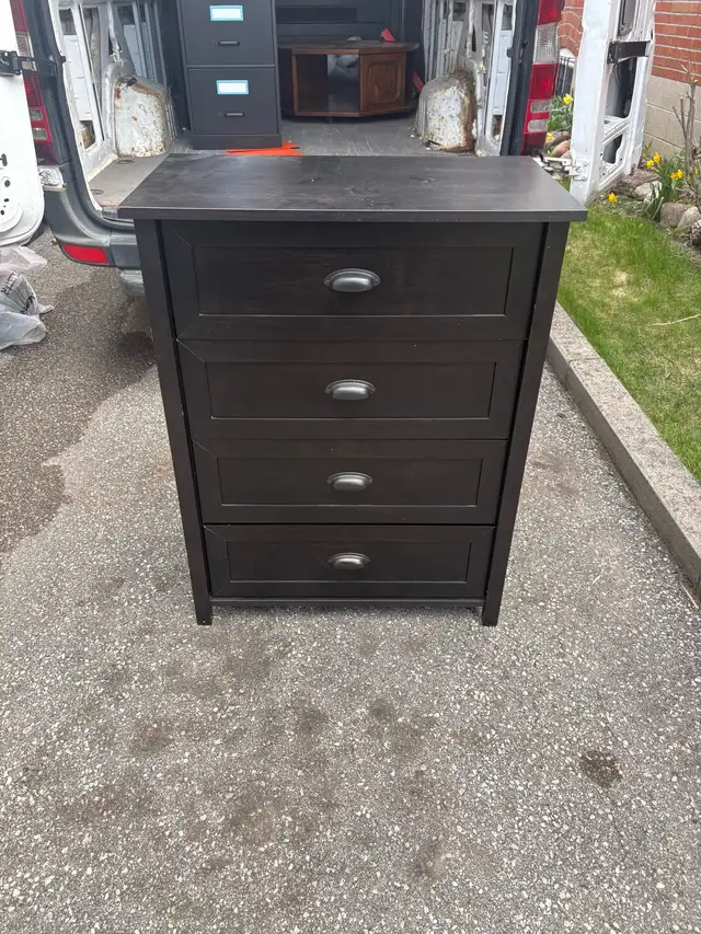 Free delivery used Dark Wood 4-Drawer Dresser - Photo 4