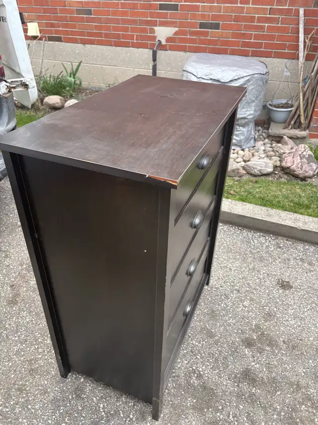 Free delivery used Dark Wood 4-Drawer Dresser - Photo 5