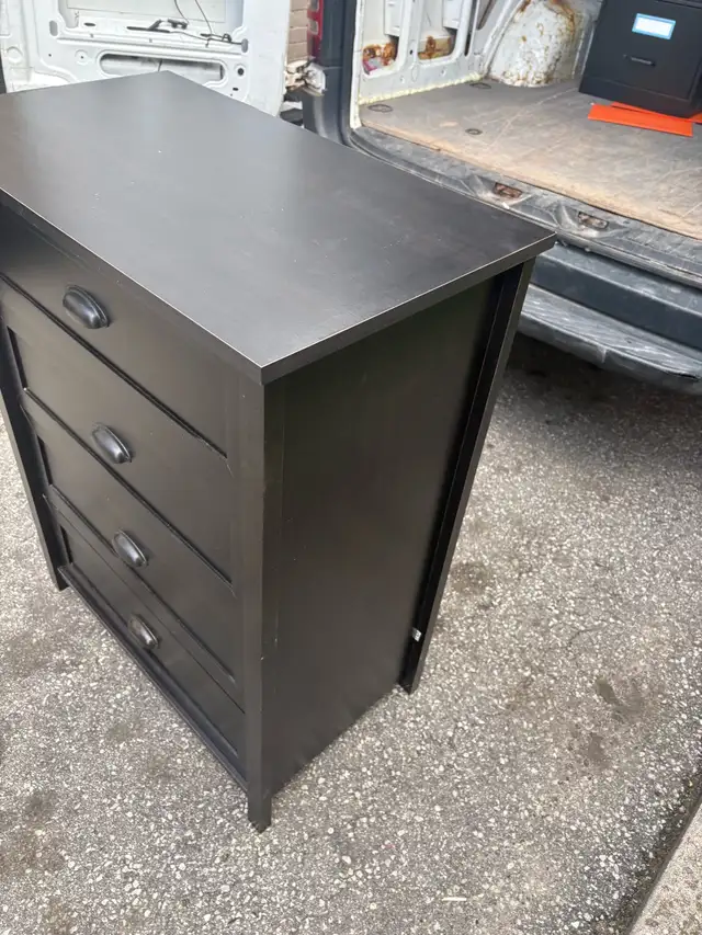 Free delivery used Dark Wood 4-Drawer Dresser - Photo 6