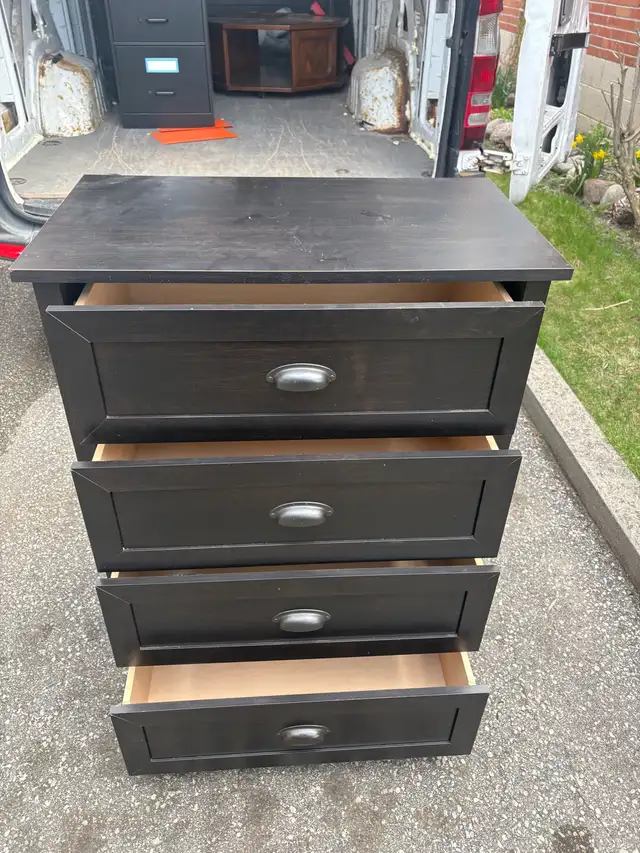 Free delivery used Dark Wood 4-Drawer Dresser - Photo 7