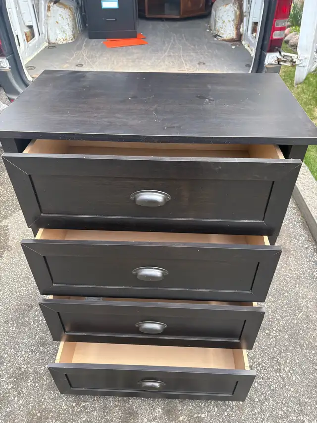 Free delivery used Dark Wood 4-Drawer Dresser - Photo 8