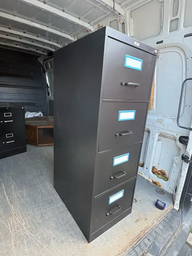 Free delivery used Black 4-Drawer Metal Filing Cabinet - Photo 3