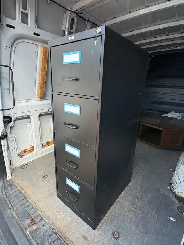 Free delivery used Black 4-Drawer Metal Filing Cabinet - Photo 4