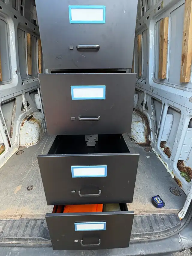 Free delivery used Black 4-Drawer Metal Filing Cabinet - Photo 9