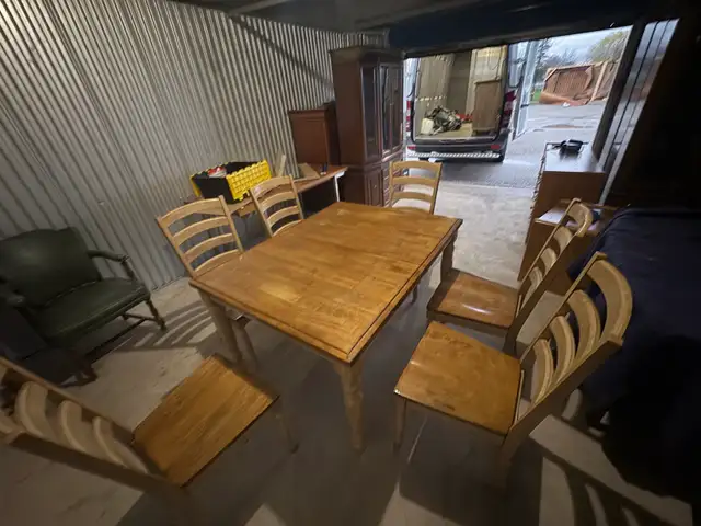 Free delivery used Wooden Dining Table with 6 Chairs - Photo 7