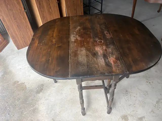 Free delivery used antique Drop Leaf Dining Table - Photo 6