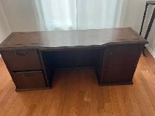 Free delivery used Dark Wood Executive Desk with Drawers