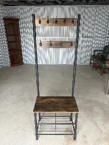 Free delivery used Entryway Hall Tree with Bench and Shoe Rack