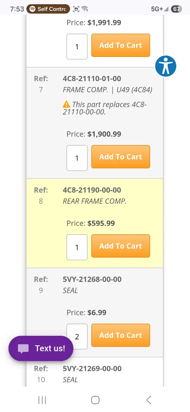 2007 Yamaha R1 4C8-21190-00-00REAR SUB FRAME COMPLETE As In Pic - Photo 3