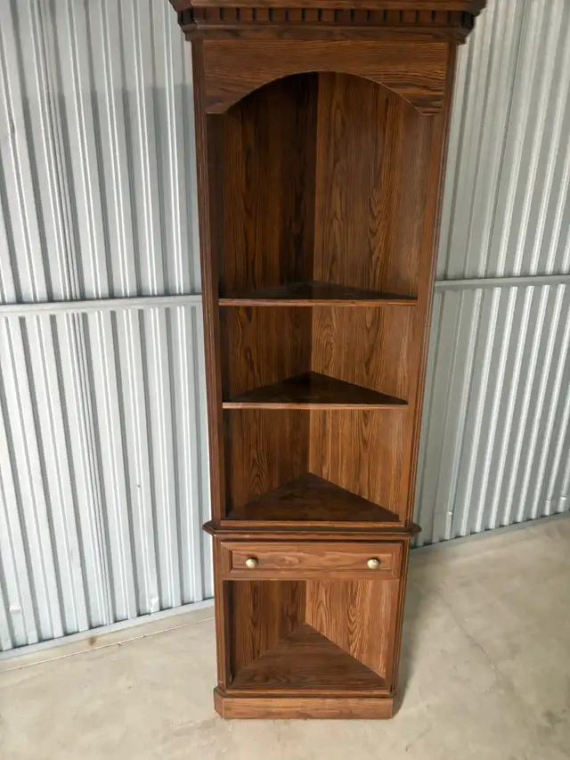 Free delivery used Wooden Corner Shelf Unit
