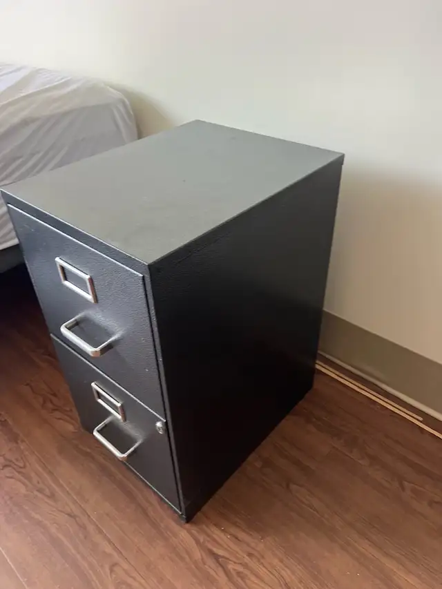 Free delivery used Black 2-Drawer Filing Cabinet - Photo 2