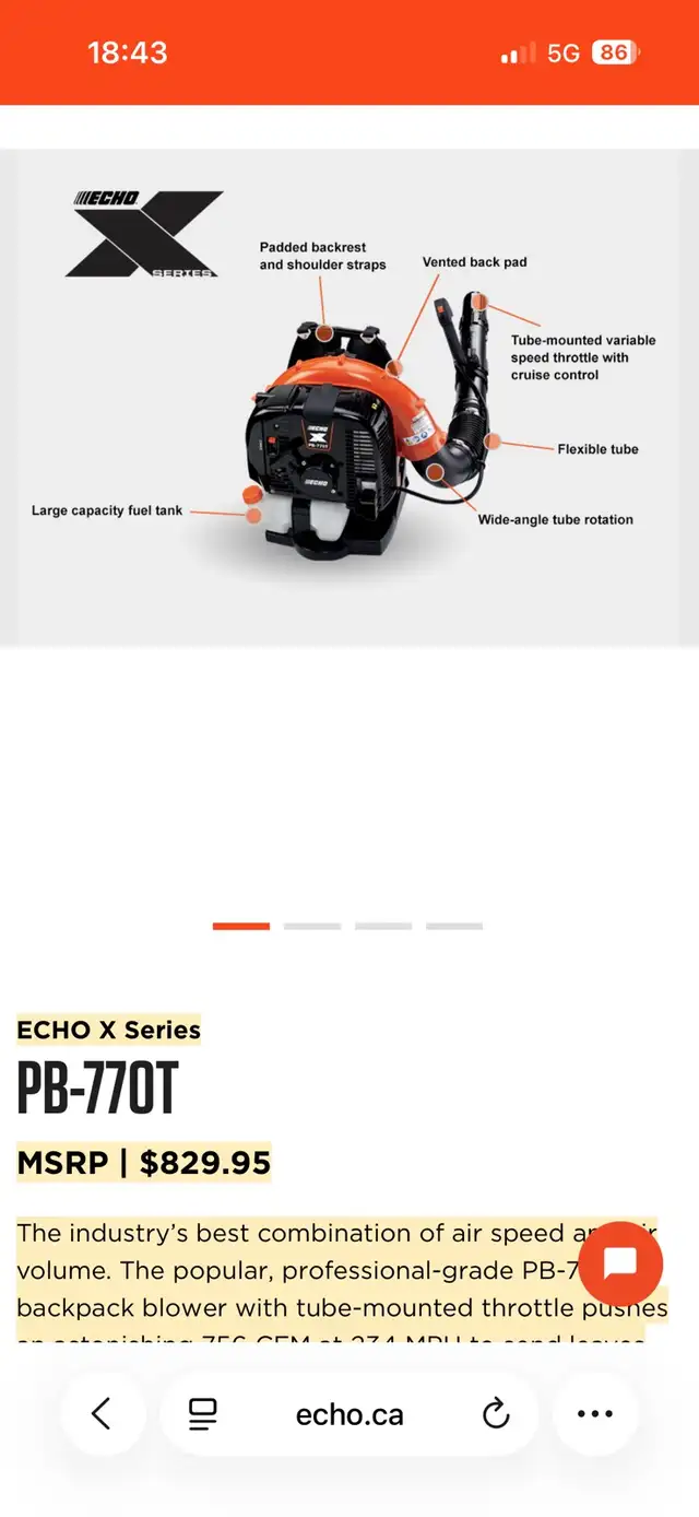 ECHO PB-770T Backpack Blower - Photo 6