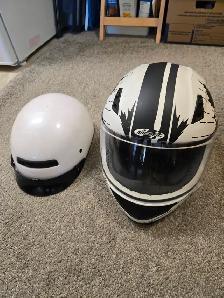2 White Helmets, 1 Full, 1 Beanie