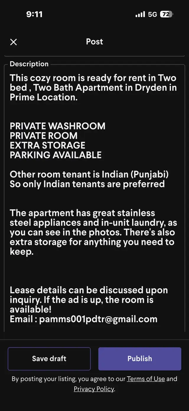 Room available for rent