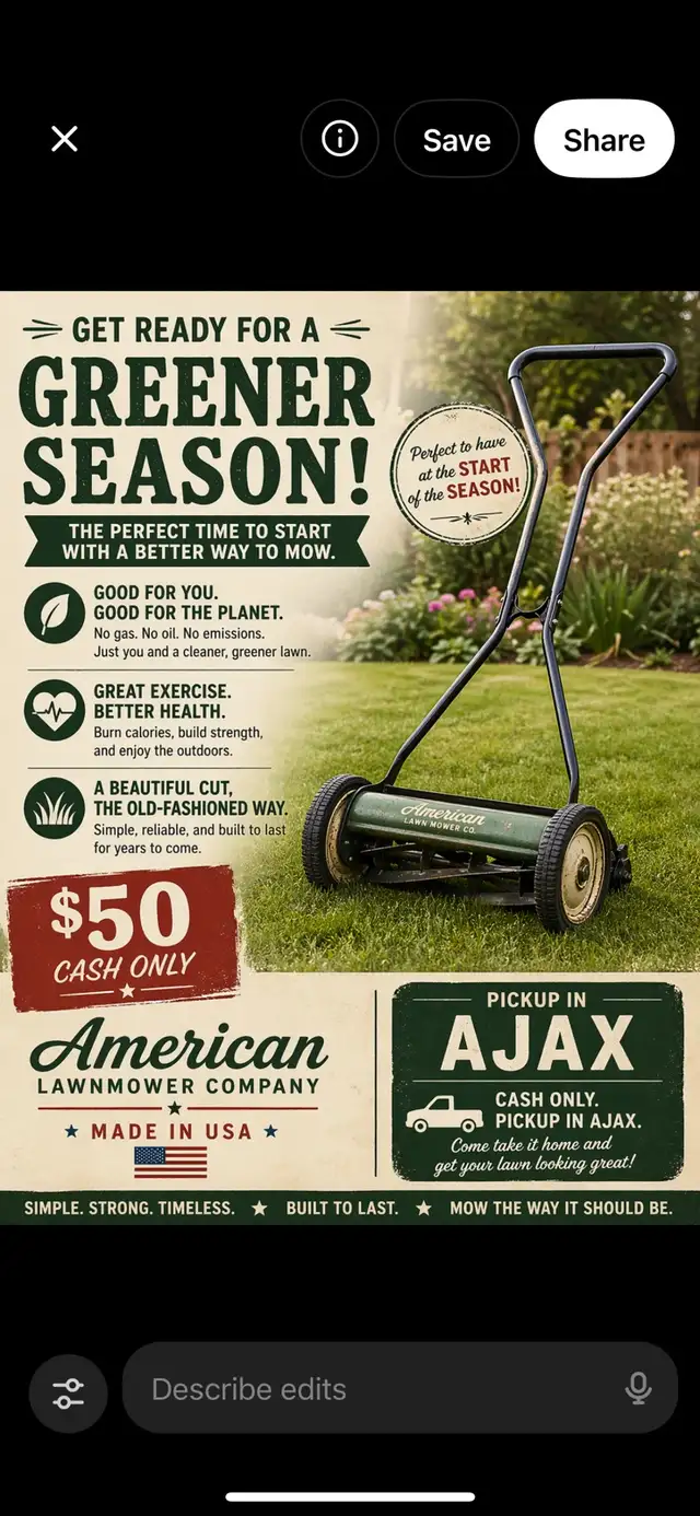 lawnmower push one vintage - Photo 3