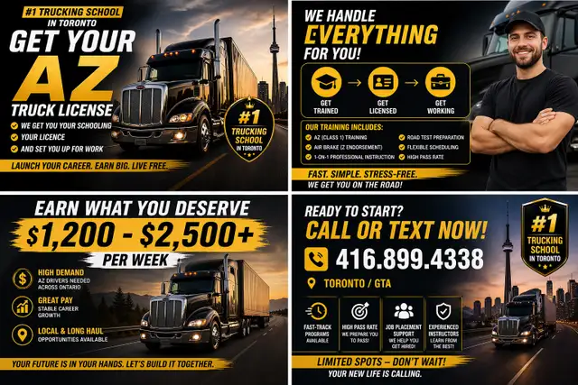 GET YOUR AZ TRUCK LICENSE FAST #1 TRUCKING SCHOOL IN TORONTO - Photo 2