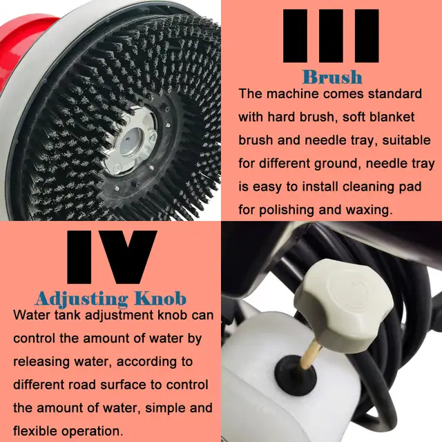 17' Red Floor Scrubber Buffer Polisher Machine 056648 - Photo 4