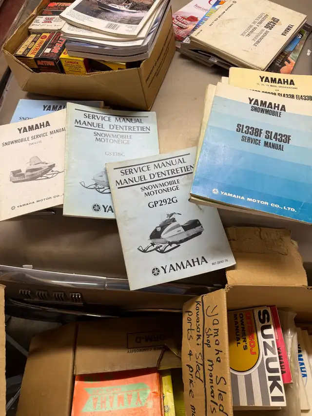 Vintage 1970- 1980  Yamaha Snowmobile Shop Manuals/ parts/ ETC