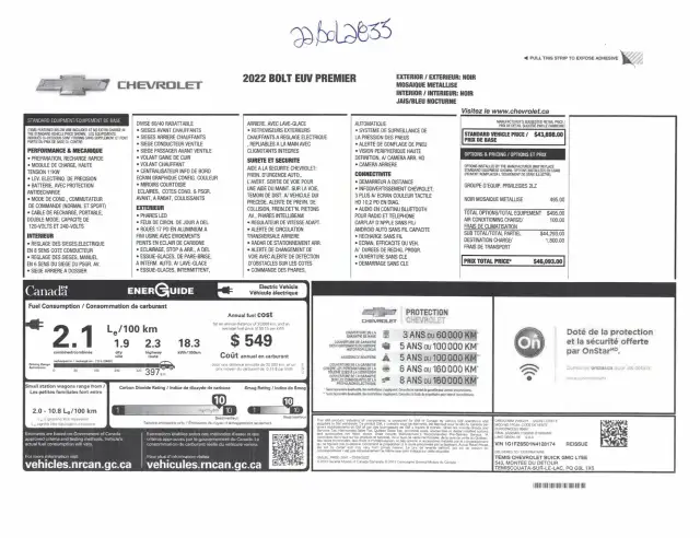 Chevrolet Bolt EUV Premier Cuir 2022 à vendre - Photo 11