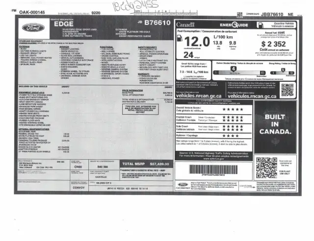 Ford Edge Sport 2.7 Ecoboost 2018 a vendre - Photo 10