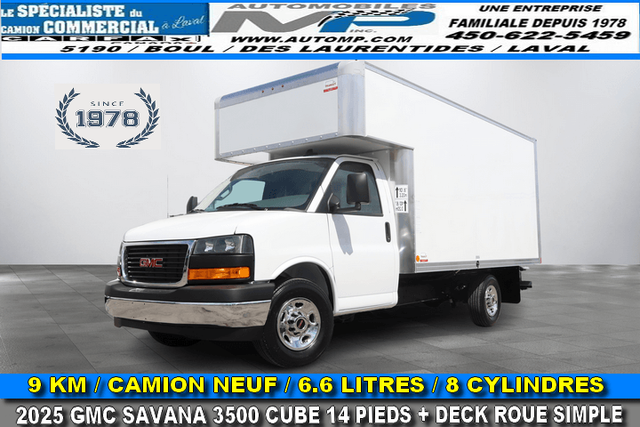GMC Savana Cargo CUBE 14 PIEDS   DECK / CAMION NEUF / 9 KM / 6.6
