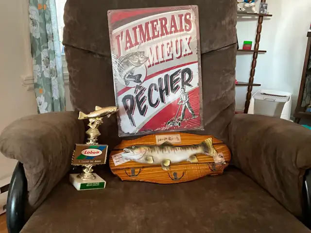 Plaque décorative, Enseigne de métal, Trophée de pêche - Photo 3