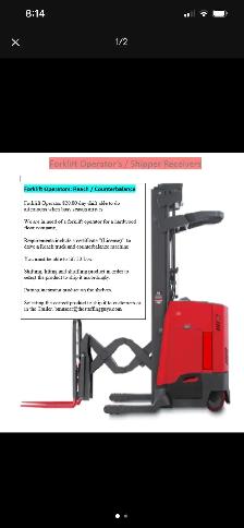 Reach Truck Operator