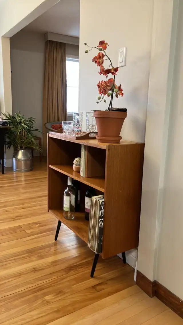 Mid century. TEAK TECK meubles. Buffet, bahut disques vinyles, b - Photo 10