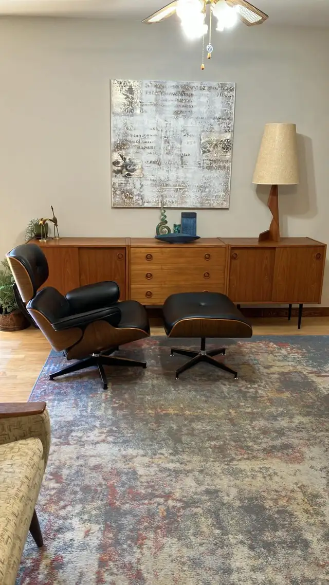 Mid century. Fauteuil style Eames chair / TEAK TECK Modular. Cré
