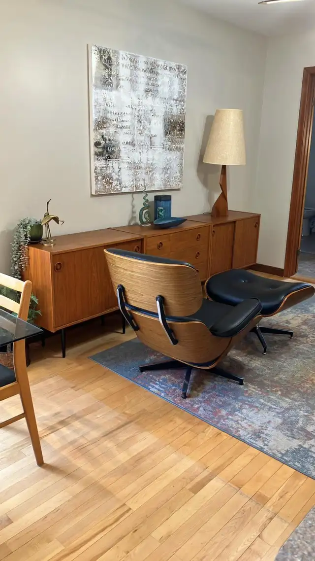 Mid century. Fauteuil style Eames chair / TEAK TECK Modular. Cré - Photo 2