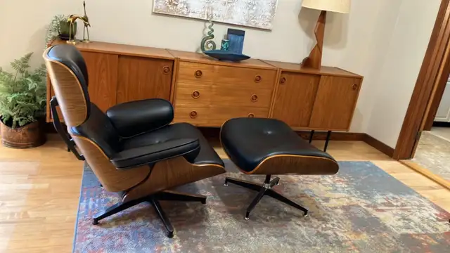 Mid century. Fauteuil style Eames chair / TEAK TECK Modular. Cré - Photo 4